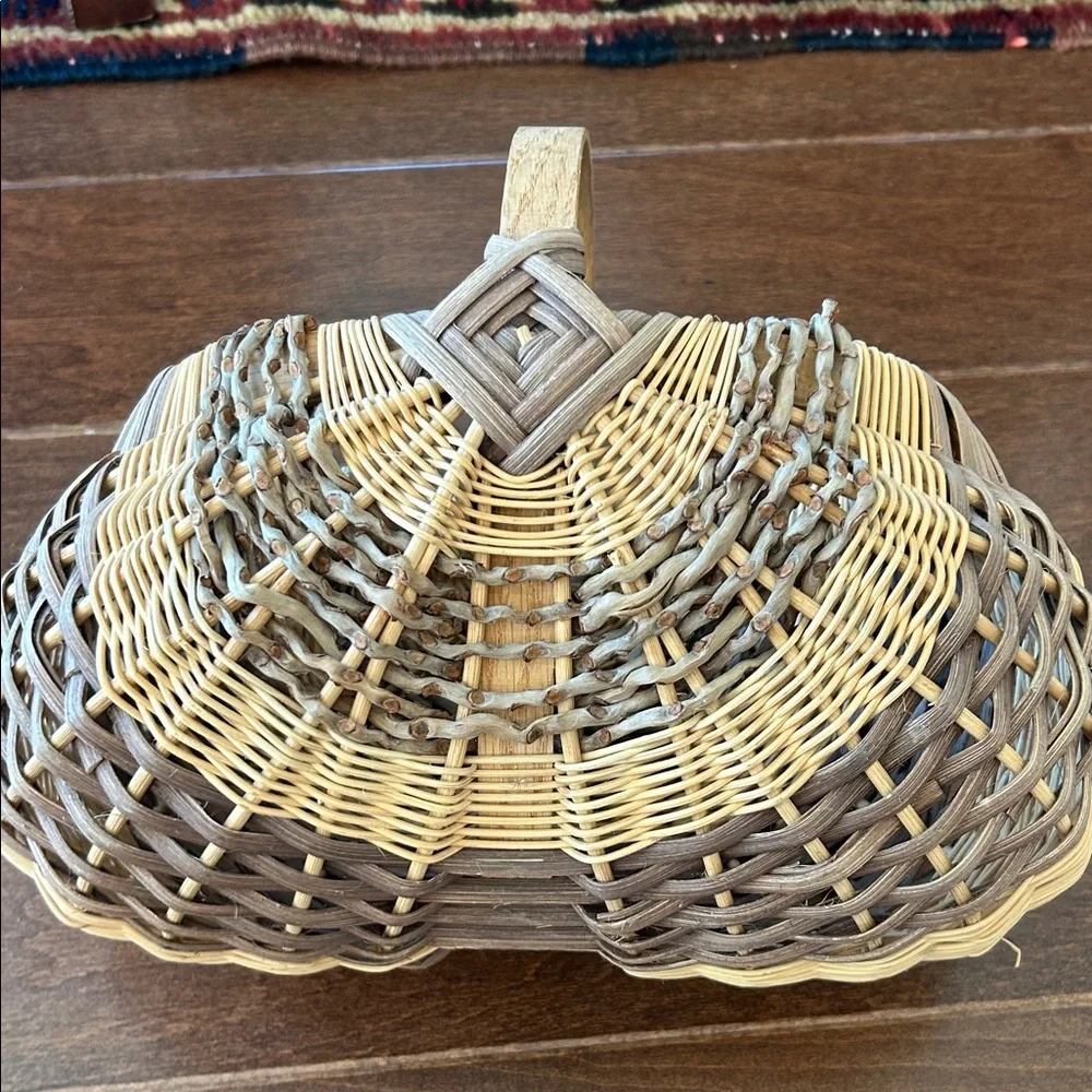 Handcrafted Woven Basket  signed